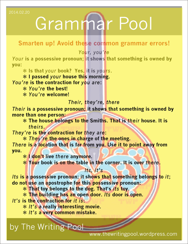 The Writing Pool's Grammar Pool 2014.02.20